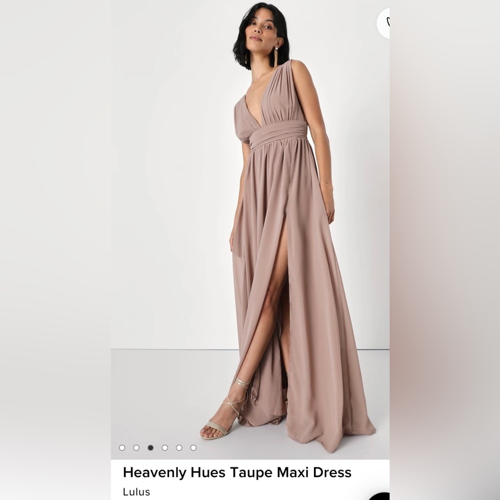Heavenly Hues Taupe Maxi Dress Small